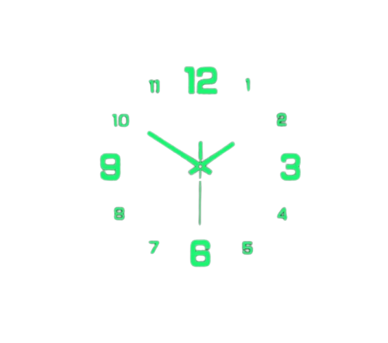 Reloj Pared adhesivo 40 CM Fluorescente – Shopily