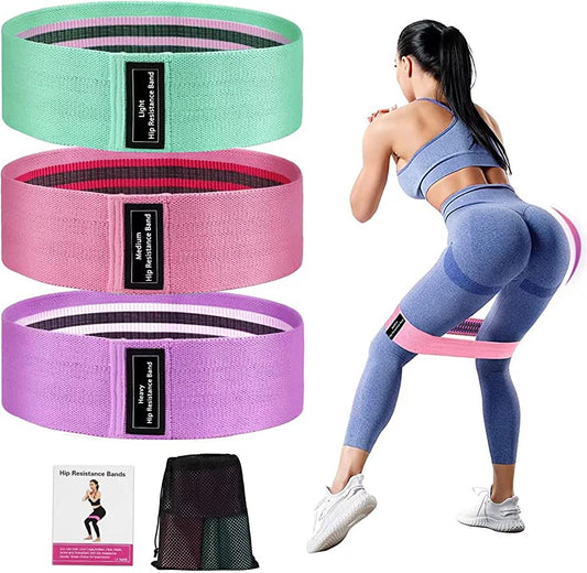 Kit of 3 Fabric Resistance Bands for Training