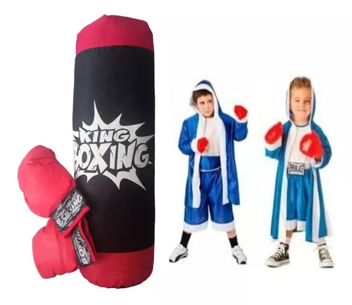 Set Box Para Niños Kit Boxeo Guantes + Cuchimbolo