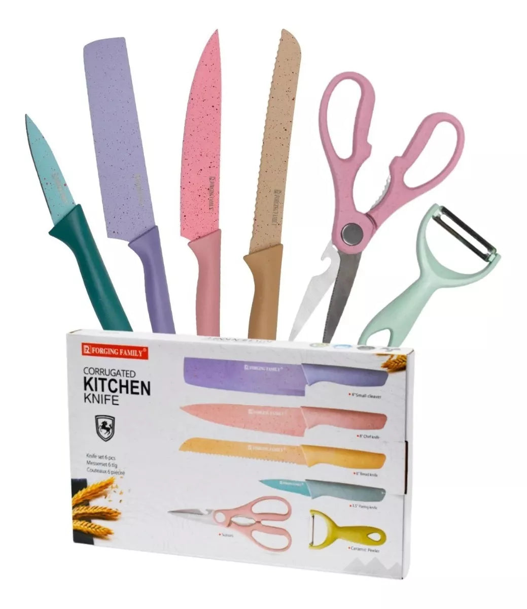 Pastel Color Knife Set X 6 Pieces