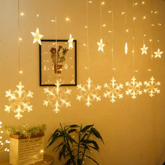 Star and Snowflake Shape Led Light Curtain 3m