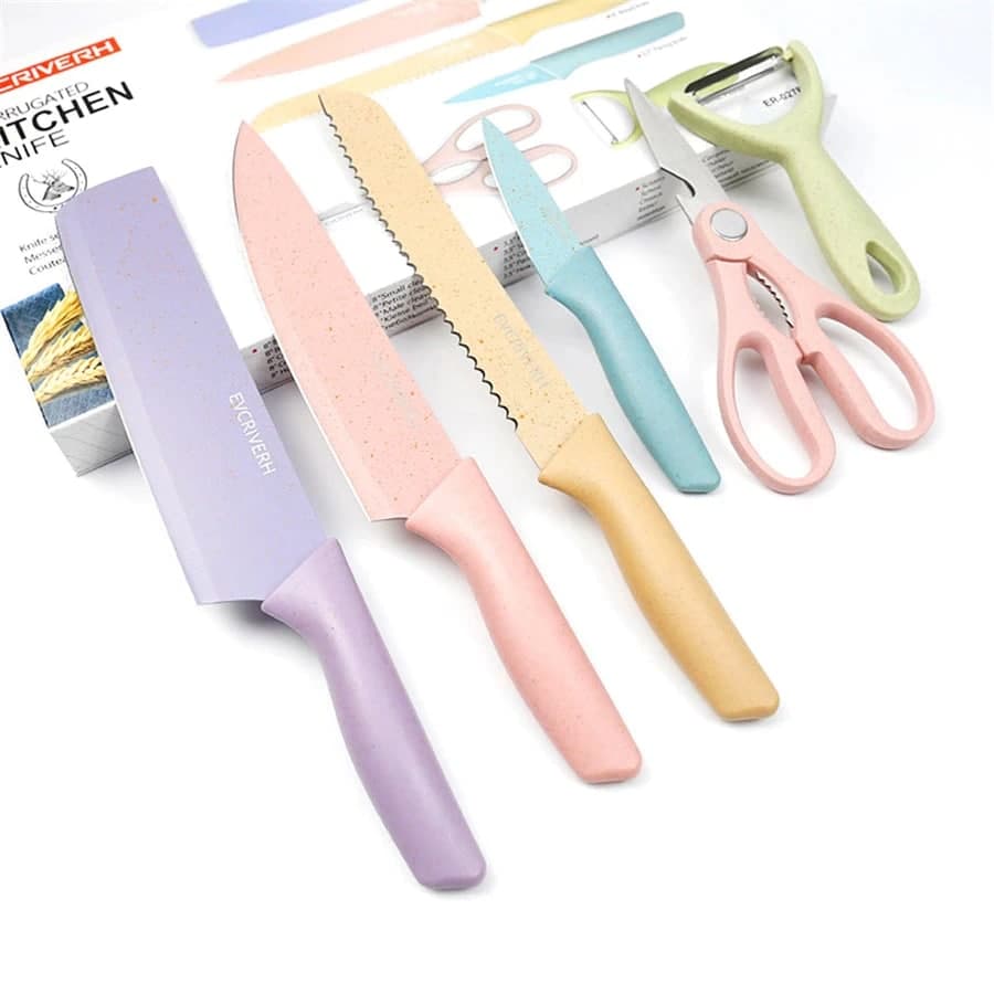 Pastel Color Knife Set X 6 Pieces